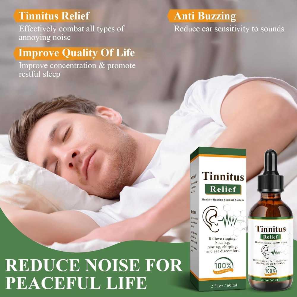 Tinnitus Relief Ear Drops (20ml) - Natural Herbal Formula, Relieves Tinnitus & Ear Ringing, Reduces Ear Itching, Supports Ear Canal Health, Hearing Care Drops